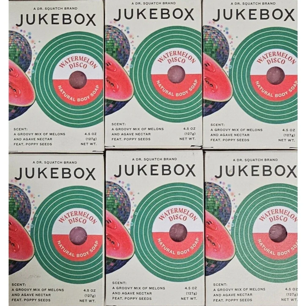 Jukebox Women’s Natural Bar Soap, Watermelon Disco, Bathroom Bath Soap 4.5 oz